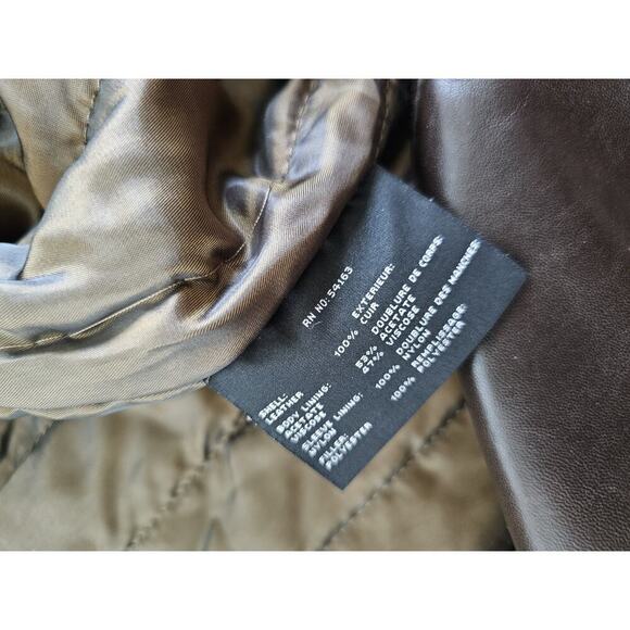 Marc New York Andrew Marc Leather Jacket Mens XL Brown Motorcycle Style Full Zip - Picture 13 of 16